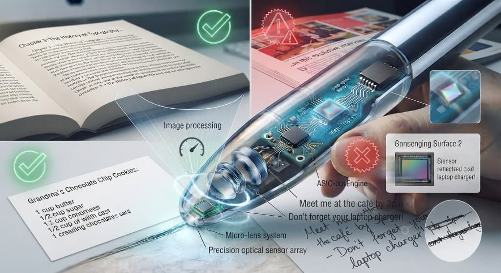 Technical OCR sensor architecture and hardware layout of an advanced pen scanner